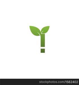 Letter I With green Leaf Symbol Logo Template
