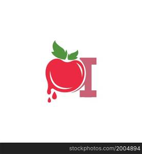 Letter I with tomato icon logo design template illustration vector