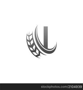 Letter I with trailing wheel icon design template illustration vector