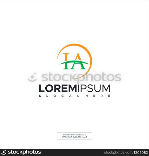 Letter IA Logo Finance Creative Modern Letters Vector Icon Logo Illustration. Vector Illustration