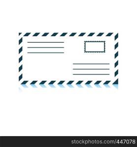 Letter icon. Shadow reflection design. Vector illustration.