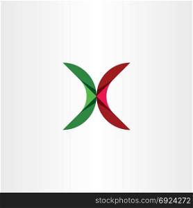 letter icon x green red sign logo design