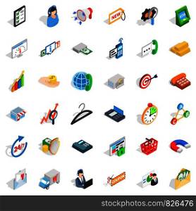 Letter icons set. Isometric style of 36 letter vector icons for web isolated on white background. Letter icons set, isometric style