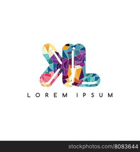 letter initial logotype logo abstract colorful geometrical