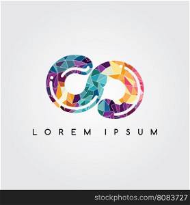 letter initial logotype logo abstract colorful geometrical