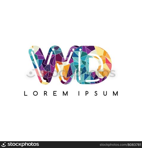 letter initial logotype logo abstract colorful geometrical
