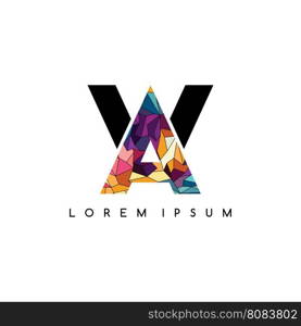 letter initial logotype logo abstract colorful geometrical