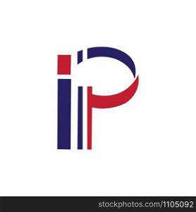 letter ip logo vector