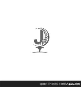 Letter J and golf ball icon logo design illustration