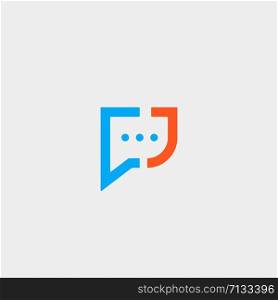 Letter J Chat Logo Template Vector Design Message Icon. Letter J Chat Logo Template Vector Design