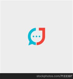 Letter J Chat Logo Template Vector Design Message Icon. Letter J Chat Logo Template Vector Design