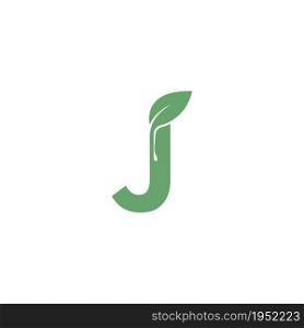 Letter J icon leaf design concept template vector