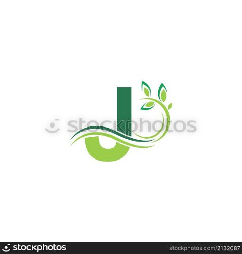 Letter J Icon with floral logo design template illustration vector