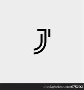 Letter J JJ Monogram Logo Design Minimal Icon With Black Color. Letter J JJ Monogram Logo Design Minimal Icon