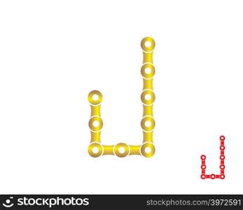 letter J logo chain concept illustration