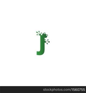 Letter J logo design frog footprints concept icon illustration