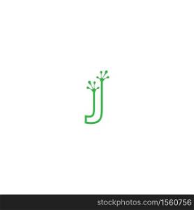 Letter J logo design frog footprints concept icon illustration