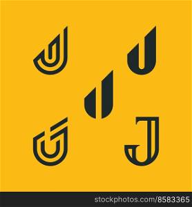 Letter J logo symbol design template elements