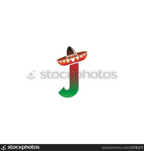 Letter J Mexican hat concept design illustration