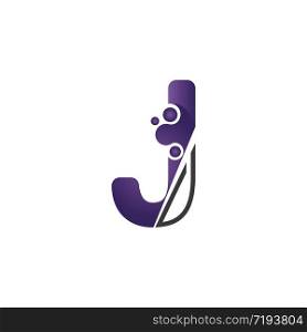 Letter J with circle concept logo or symbol creative design template