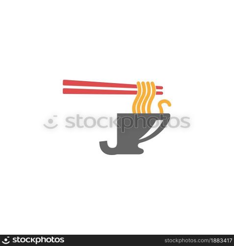 Letter J with noodle icon logo design vector template