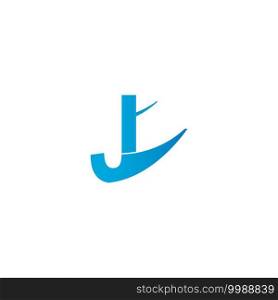 Letter J with plane logo icon design vector illustration template