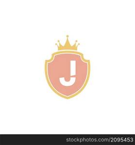 Letter J with shield icon logo design illustration vector