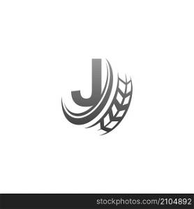Letter J with trailing wheel icon design template illustration vector