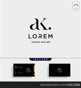 Letter K AK KA R Monogram Logo Design Minimal Icon With Black Color. Letter K AK KA R Monogram Logo Design Minimal Icon