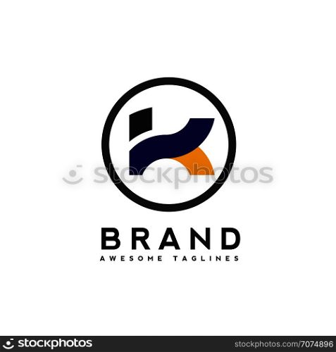 letter K and circle logo simple design template Business corporate. creative letter k logo design, best new letter K logo