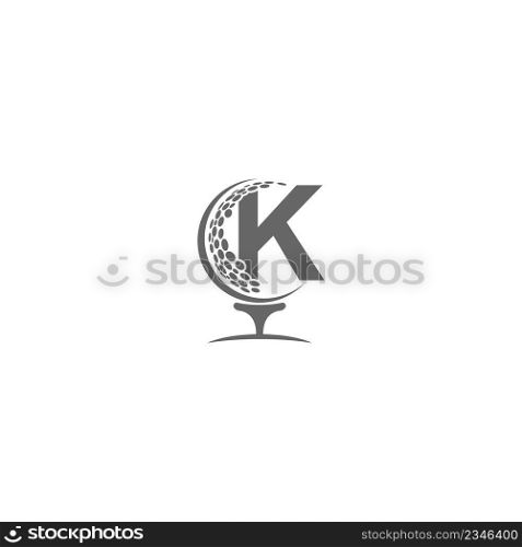 Letter K and golf ball icon logo design illustration