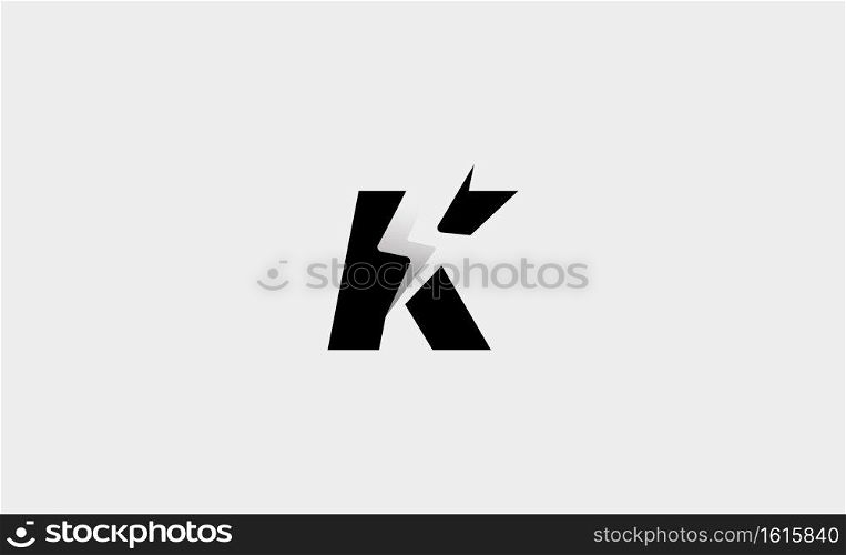  Letter K Bolt Logo Vector Design Icon Illustration
