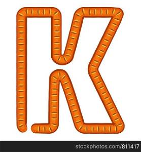 Letter k bread icon. Cartoon illustration of letter k bread vector icon for web. Letter k bread icon, cartoon style