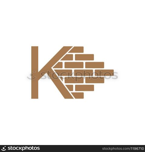 letter k brick wall logo vector