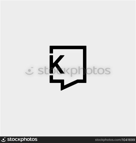 Letter K Chat Logo Template Vector Design Message Icon. Letter K Chat Logo Template Vector Design
