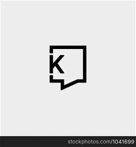 Letter K Chat Logo Template Vector Design Message Icon. Letter K Chat Logo Template Vector Design