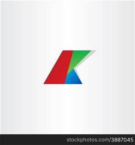letter k colol rgb icon design