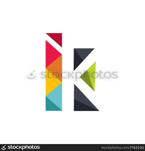 Letter K colorful Concept illustration vector Design template. Suitable for Creative Industry, Multimedia, entertainment, Educations, Shop, and any related business.