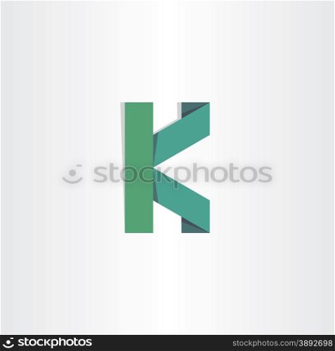 letter k green paper icon design