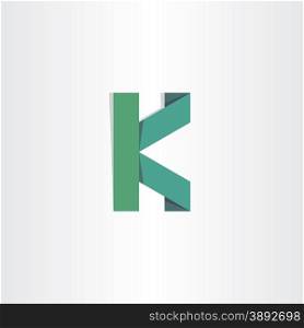 letter k green paper icon design