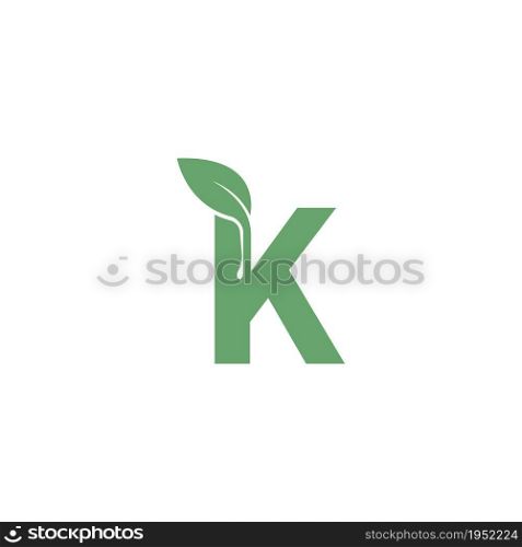 Letter K icon leaf design concept template vector