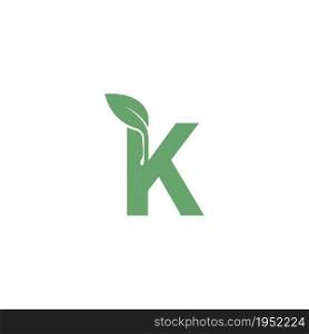 Letter K icon leaf design concept template vector