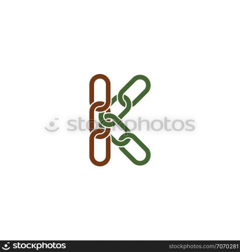 letter k link chain logo symbol design element