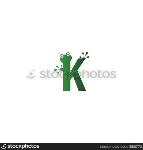 Letter K logo design frog footprints concept icon illustration