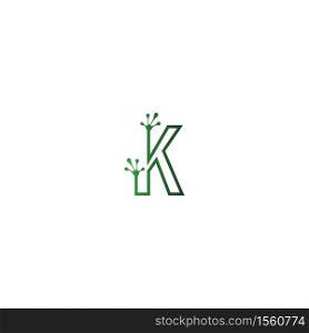 Letter K logo design frog footprints concept icon illustration