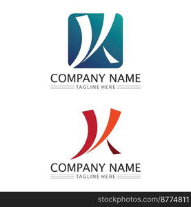  Letter K logo icon illustration design template.Graphic Alphabet Symbol for business finance logotype. Graphic Alphabet Symbol for Corporate Business Identity.