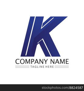  Letter K logo icon illustration design template.Graphic Alphabet Symbol for business finance logotype. Graphic Alphabet Symbol for Corporate Business Identity.