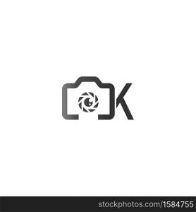 Letter K logo of the photography is combined with the camera icon template