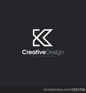 Letter K logo, shape symbol, Black and White color, Technology and digital abstract dot connection Creative Design