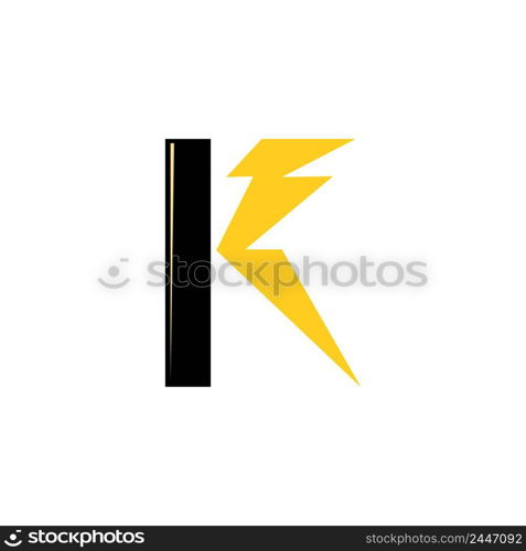 Letter K Power energy icon vector design